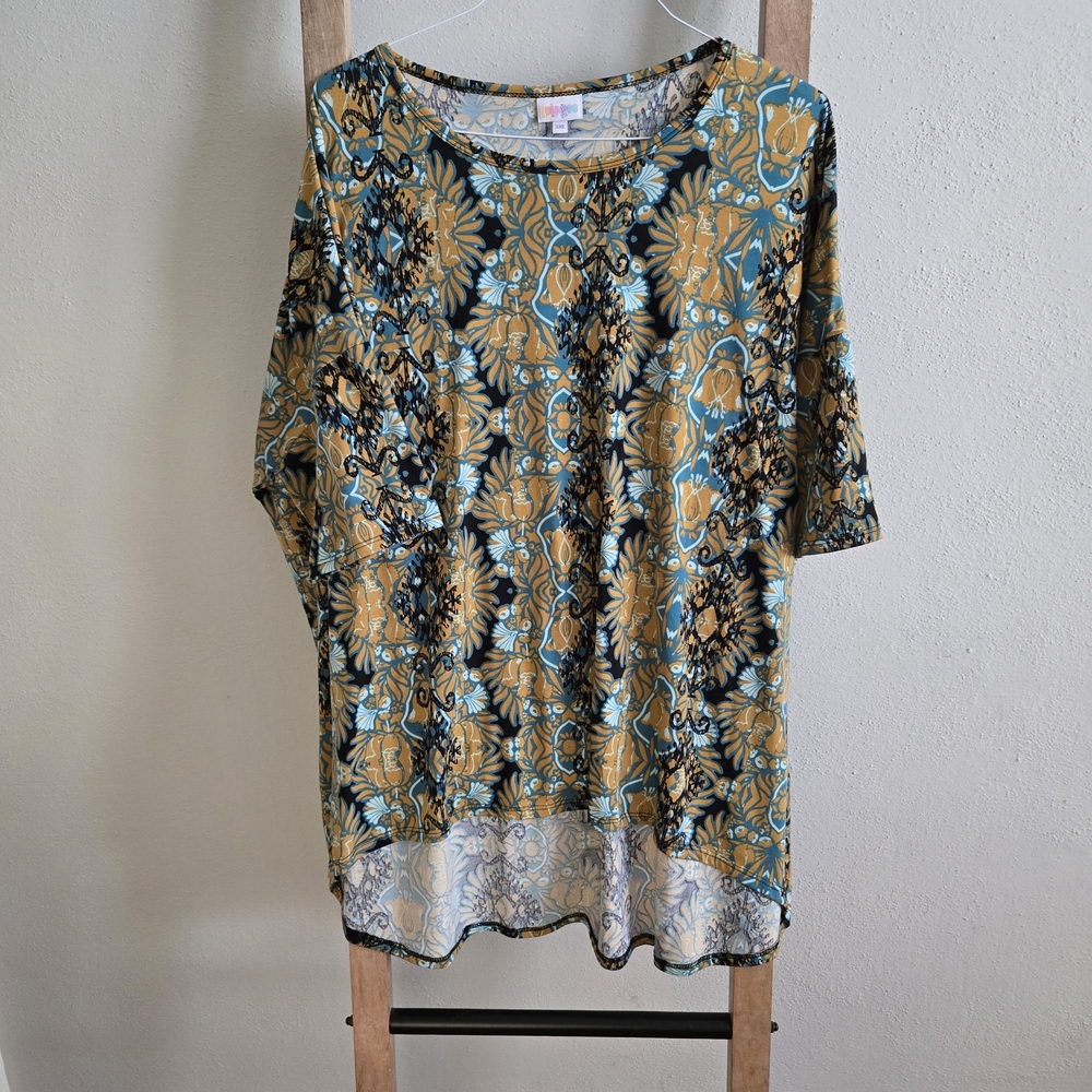LuLaRoe Black and Gold Boxy Tunic